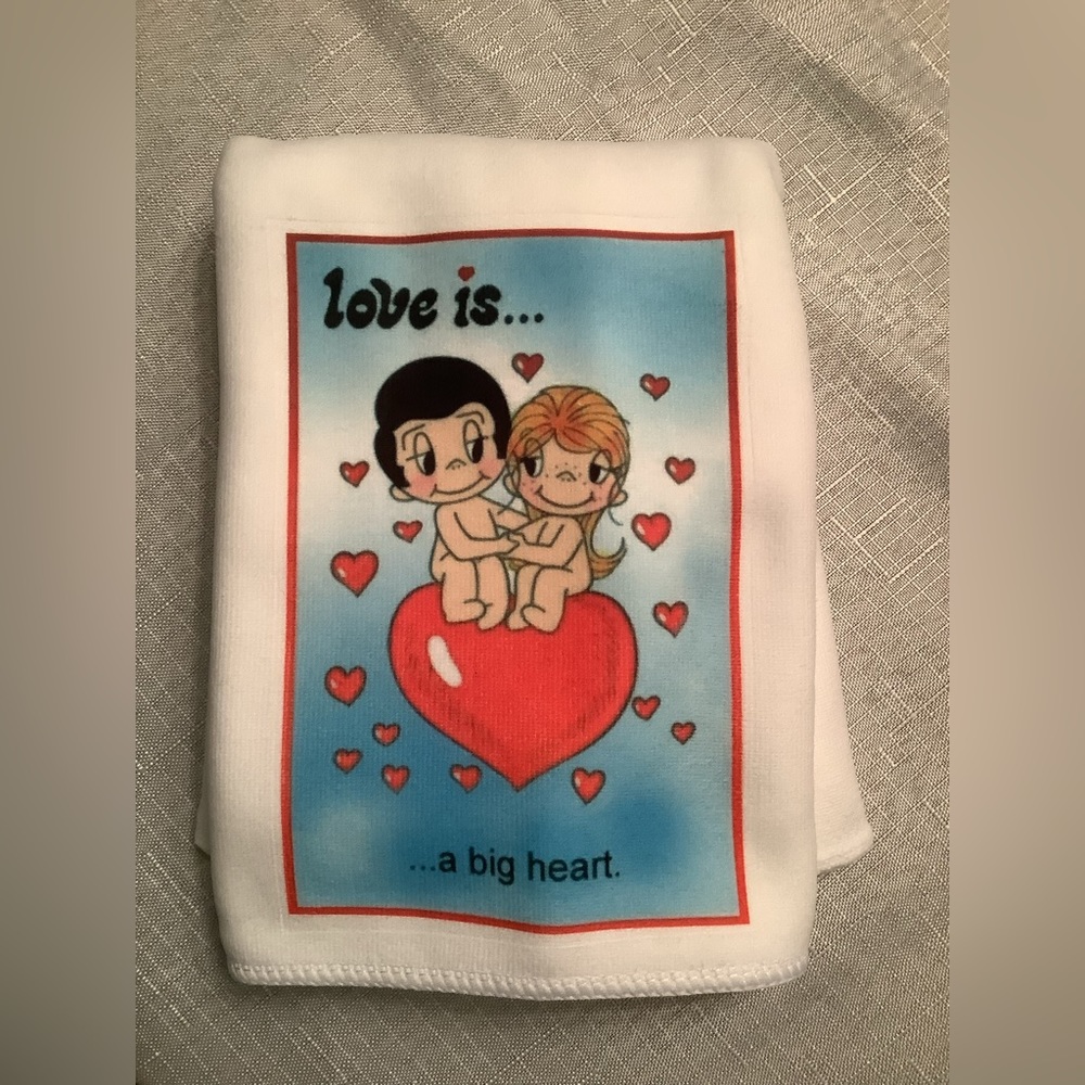 Love is….a big heart Dish Towel